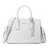 MICHAEL KORS Laila Laila Silver Hardware Coated Canvas Handbag Small Women's White