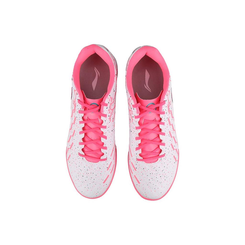 Li-Ning Comfortable Casual TF (Rubber Studs) Artificial Turf Shock Absorbing Non-Slip Wear-Resistant Soccer Shoes Men Sneaker Pink YSTU005-17