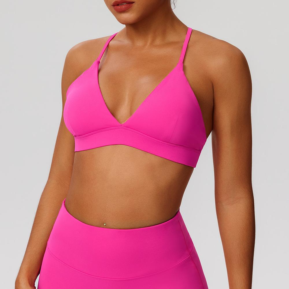 Sports Underwear Shockproof Yoga Bra Quick Drying Naked Fitness Top Sexy Cross Bra
