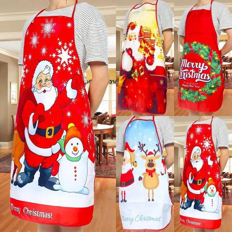 1 Stück Nikolaus-Schürze Weihnachtsbaum Abendessen Dekoration Herren und Damen Hausküche Kochen Backen Ölbeständige Schürze