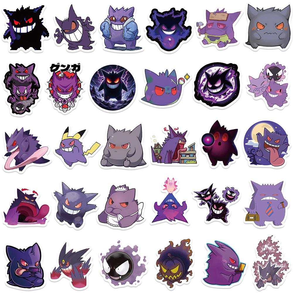 10/30/55PCS  Cute Gengar Anime Stickers Decal For Kid DIY Laptop Scrapbook Fridge Graffiti Funny Cartoon Sticker Toy Gift