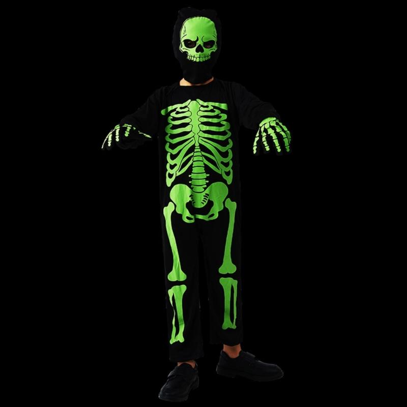 Kids Fancy Dress Up Cosplay Party Bodysuit Role Play Jumpsuit Kids Halloween Costumes Scary Skeleton Costumes for Kids