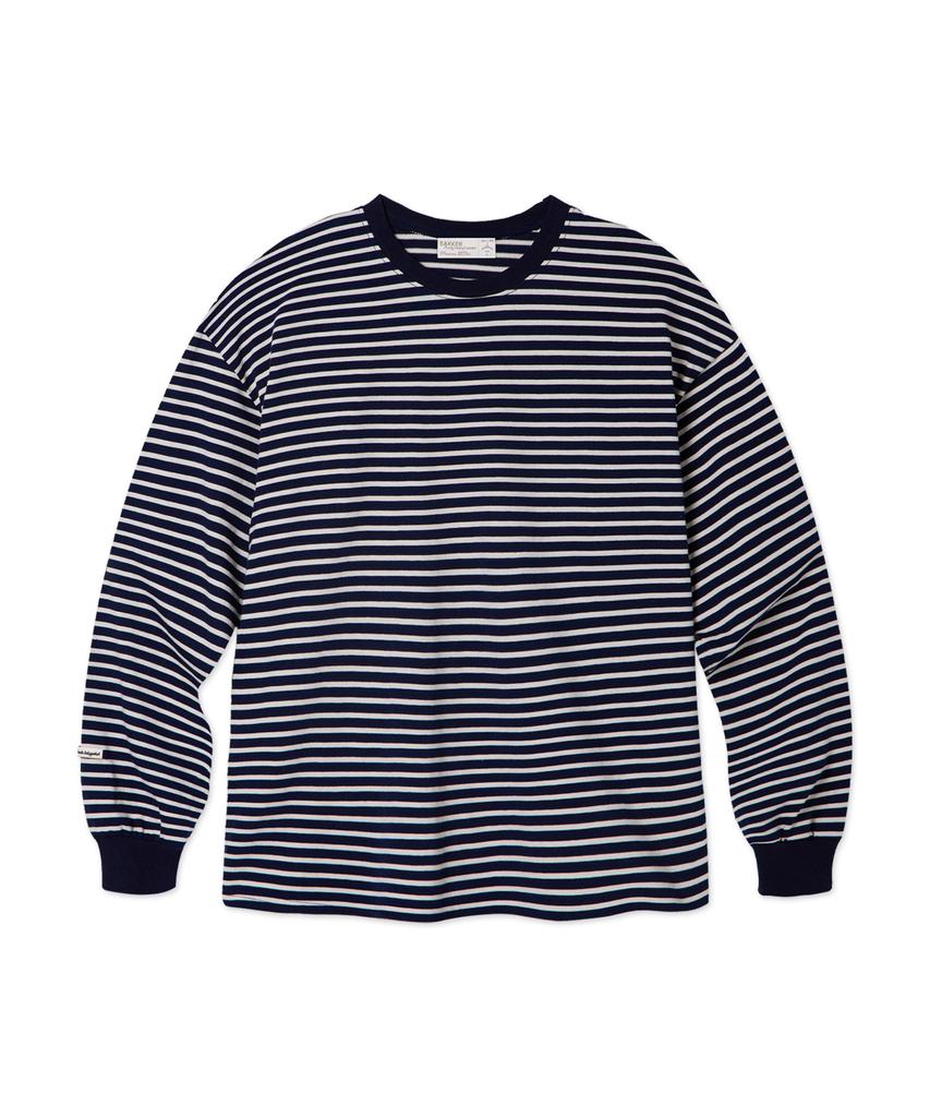 BAKKEN [Men] Cotton Color Block Stripe Long Sleeve T-Shirt Bk4343 (3 Colors)