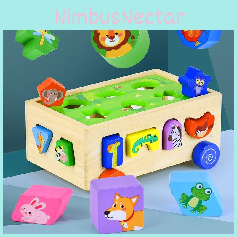 Geometric Shape Wood Matching Animal Toy For Early Learning Gifts Childrens