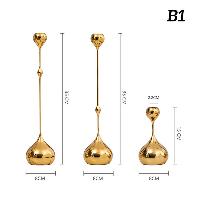INS Water Drop Candlestick Metal Candle Holder Nordic Romantic Atmosphere Home Decorations Wedding Photography Props (NO Candle)