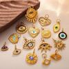 Cross-border Rhinestone Evil Eye Stainless Steel Pendant & Keychain Bracelet Collection