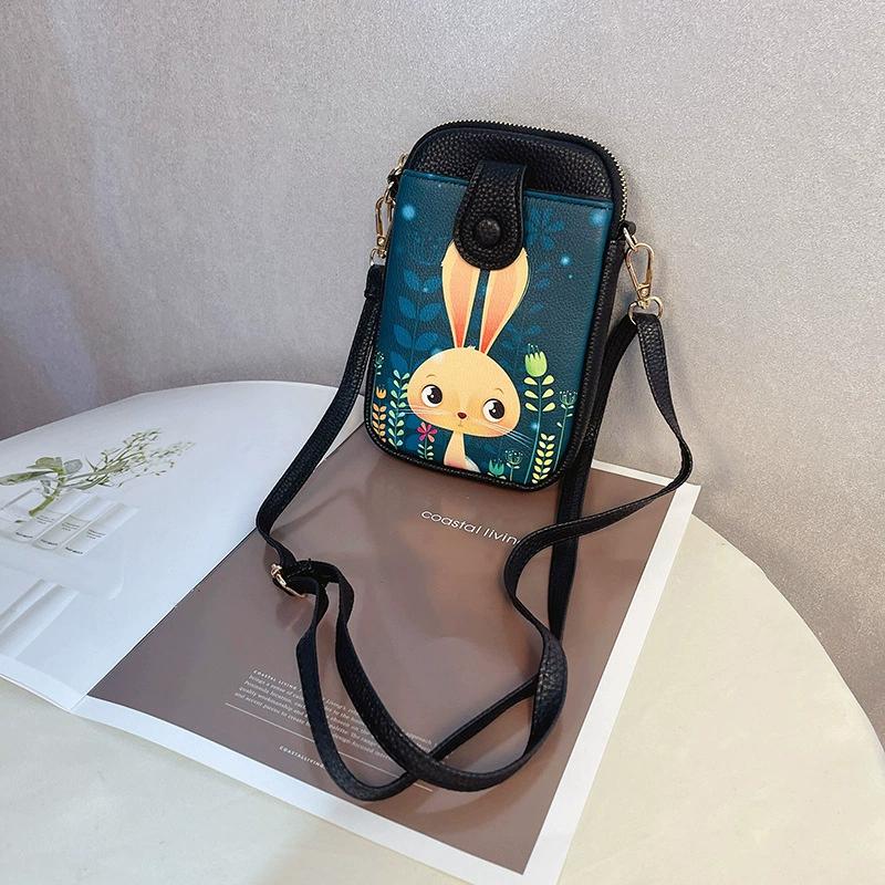 Ethnic Pattern Mini Crossbody Phone Bag for Women Double Zipper Leather Small Shoulder Pouch with Card Slots Strap for Travel & Daily Use