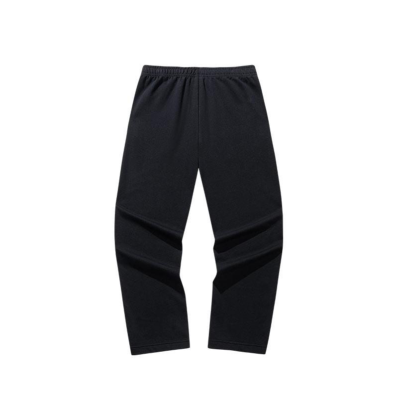 Anta Retro Comfortable Simple Fashion Versatile Loose Straight Leg Knitted Sports Pants Women Bottoms Basic-Black 162528323-2