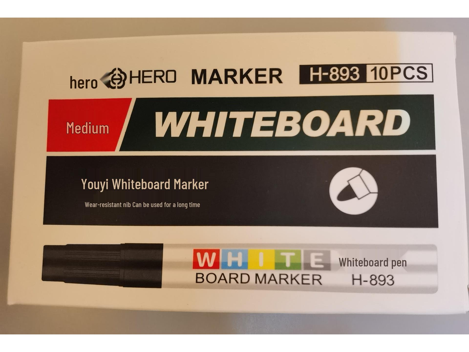 

HERO Whiteboard Marker Set HL-893 (Black, Red, Blue) - Paper Box - Ideal for Magnetic Whiteboards чорний