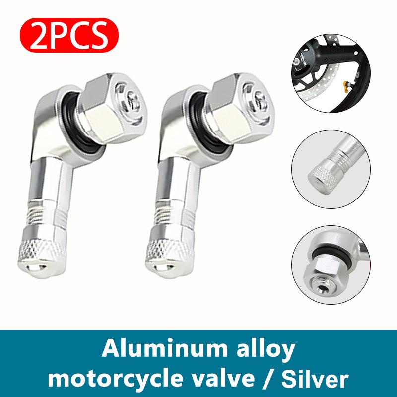 SEAMETAL 2PCS Universal Motorcycle Wheel Tire Valves Stem Cap Air Tire Cover 90 Degree CNC Aluminum Alloy Tubeless Valve Stems Valve Stems 1