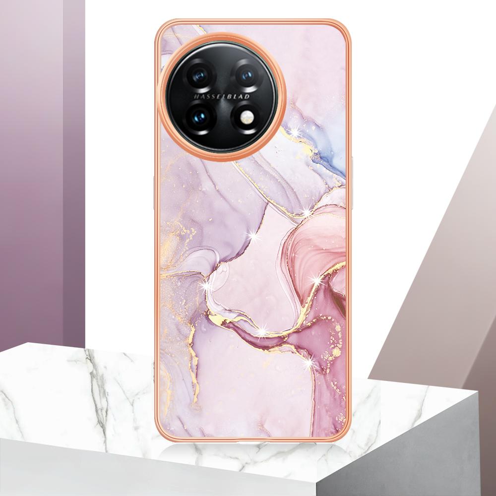For OnePlus 11 5G TPU Case with IMD Marble Pattern Electroplated Back Cover