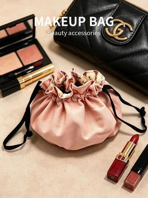 Rosa Kosmetiktasche mit Kordelzug
