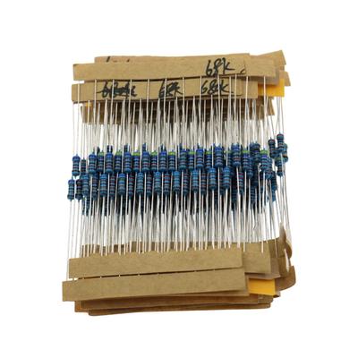 300PCS 1/4W 1% Carbon Film Resistors Kit 10 To 1M Ohm 30 Values Metal Resistors with Individually