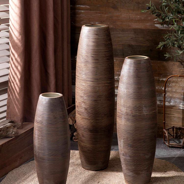 Wabi-Sabi Stil Große Bodenstehende Keramikvase für Trockenblumen - Perfekt für Hotel-, Hof- oder Homestay-Dekor