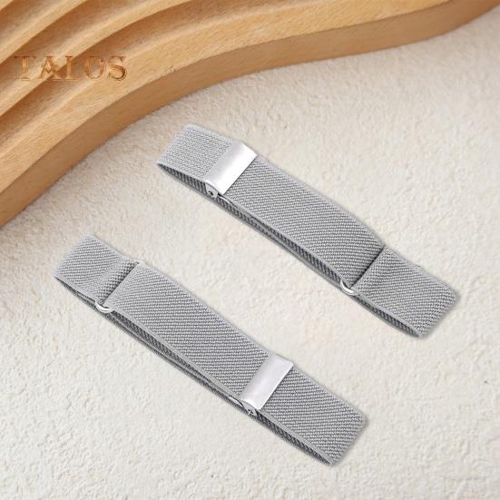 1 Pair Unisex Armband Adjustable Faux Leather 2CM Width Solid Color Elastic Shirt Sleeve Holder Arm Cuffs Bands Party Wedding Clothing Accessories