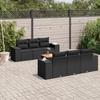VidaXL Garden Lounge Set 7 Pcs with Cushions Black Braided Resin 3225334