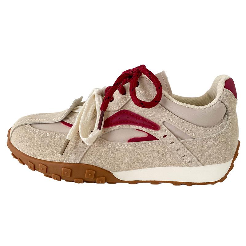 

A9908 latex insole/lightweight sports dad shoes women s 2025 new popular versatile retro Dexun Forrest Gump shoes 35 бежевый