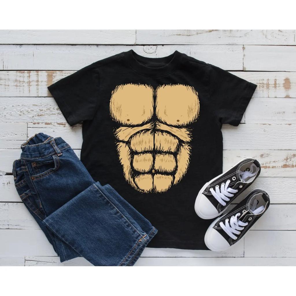 Gorilla Chest T Shirt Kids Costume Halloween Sweat Long Sleeve Apparel Vintage Soft Designer Clothes