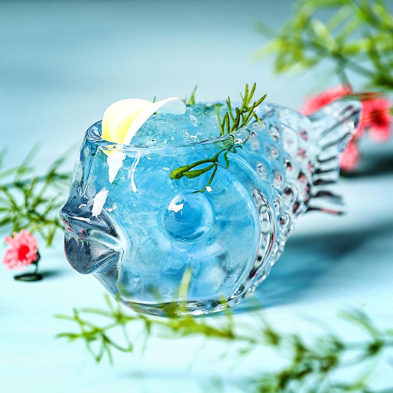 Bicchiere da vino a forma di sirena – Tazza creativa trasparente per pesci, boccale di birra da cocktail irregolare, bicchieri unici per brandy