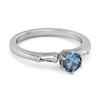 Pierścionek z trzema kamieniami - Topaz London Blue - Srebro Sterling 925