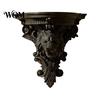 French Style Wall Shelf Shelf, Matte Black Texture Decorative Stand, Retro Lion Embossed Mounted Thickened One-Piece Structure Display Rack