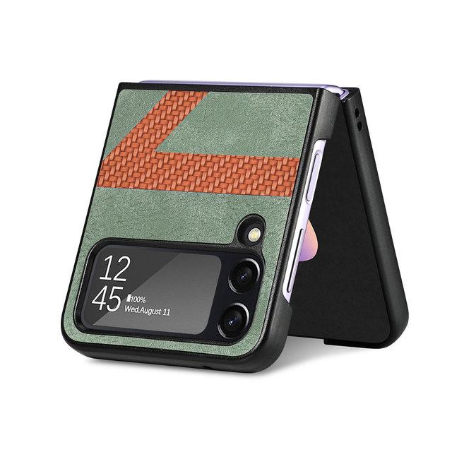 Antywstrząsowa ultracienka skórzana składana torba na telefon do Samsung Galaxy Z Flip 4 5g Zflip4 Flip4 antypoślizgowa ochronna osłona