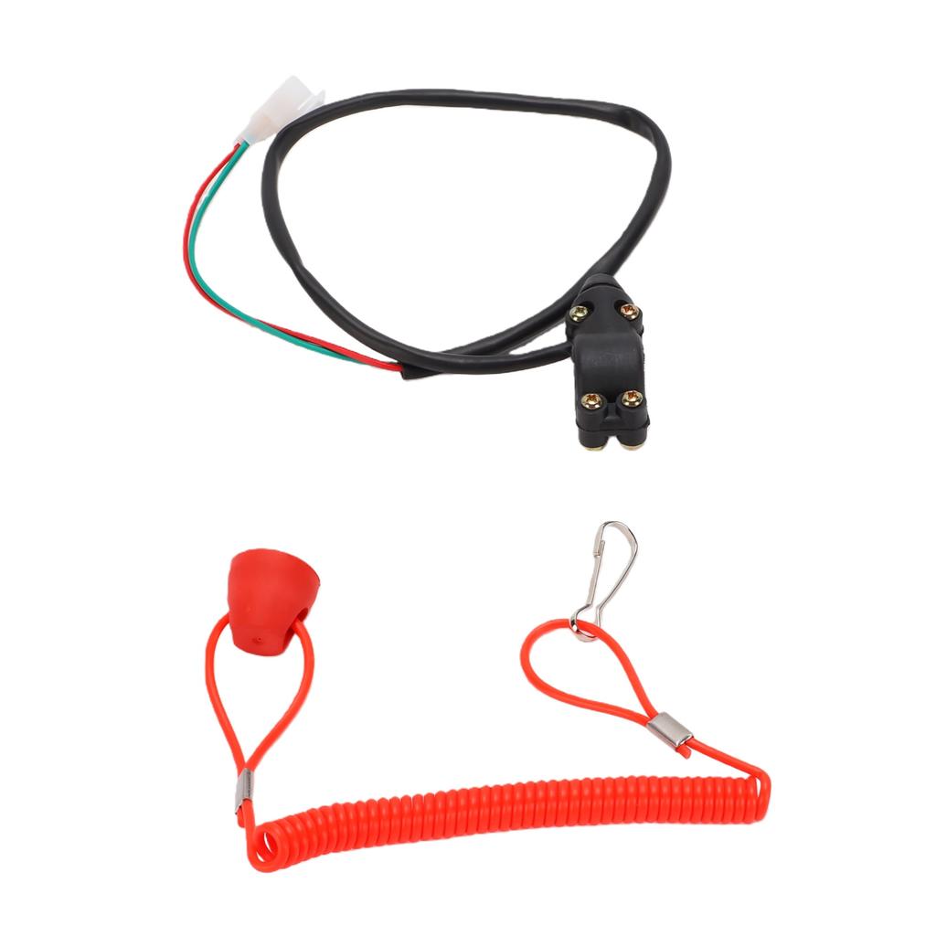Boat Engine Kill Stop Switch with Safety Tether Lanyard For 22mm Handlebar Motorcycles Dirt Bike ATVs UTVs Outboard