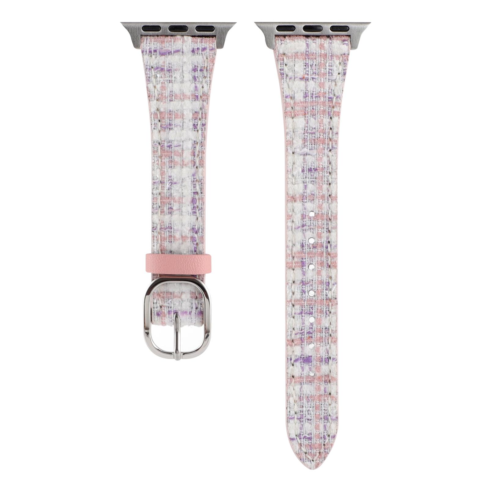 

Watch Strap for Apple Watch Series 10 42mm/9 8 7 41mm/SE (2023) SE (2022) SE 6 5 4 40mm/3 2 1 38mm Soft Plush Grid Smartwatch Strap Black