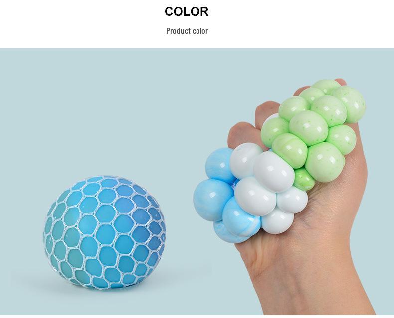 Novelty Color-Changing Grape Squeeze TPR Rubber Stress Ball Toy