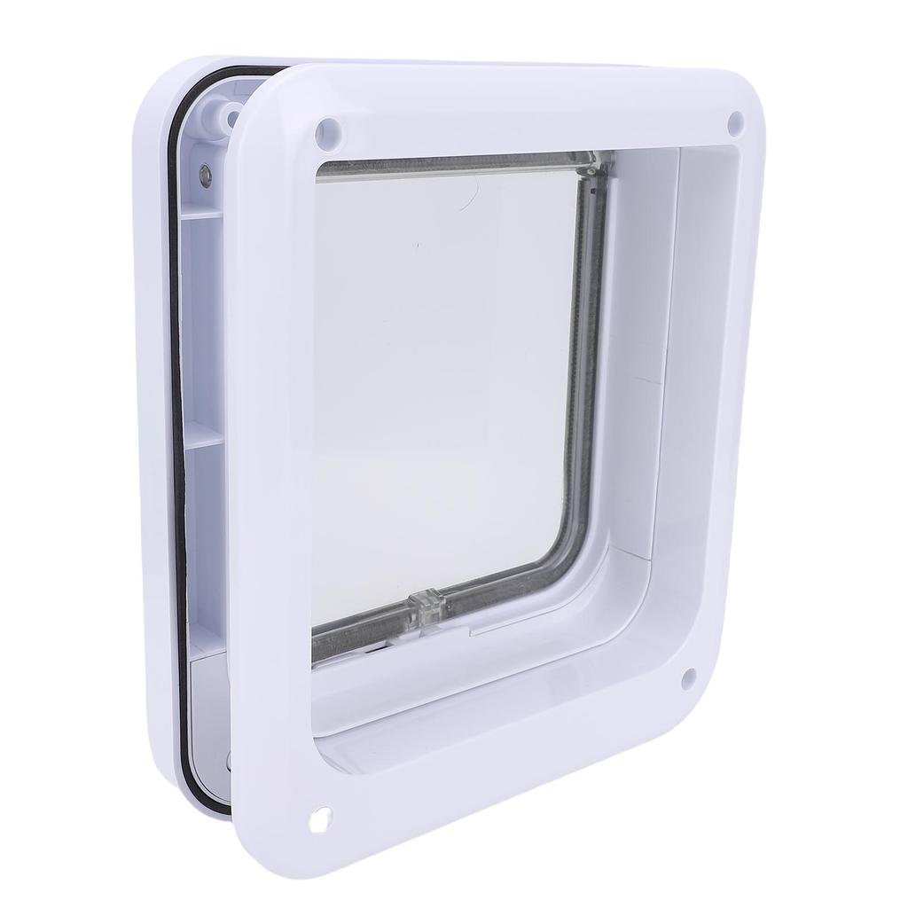 Pet Flap Door Multifunctional Minimalist Design 4 Way Control Cat Dog Swing Pet Door for Fence Window M(195x222mm