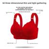 New Year of the Zodiac Red Lace Trim Plus Size Bra Wire-free Lightweight Cup with Side Support and Flattering Back Design