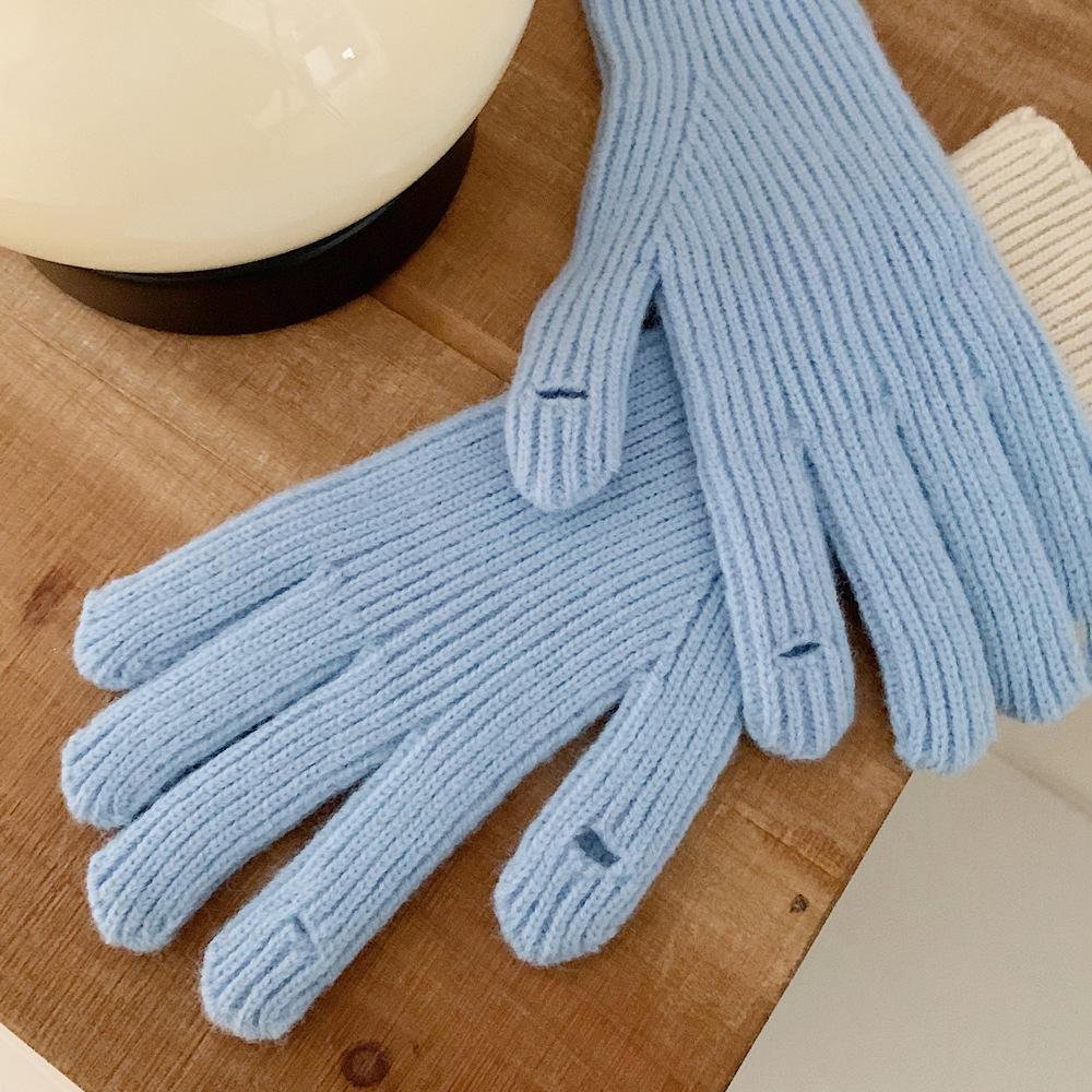 Stylish Knitted Fingerless Gloves: Warm, Touch-Screen Compatible, Perfect for Autumn and Winter Cycling