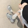 Silver dad shoes women's 2025 new spring and autumn mesh breathable thick sole heightening soft sole not tired feet casual sports shoes