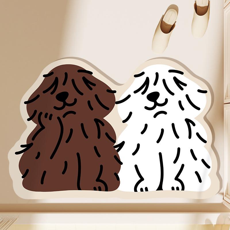 Cartoon Bathroom Mat Strong Moisture-wicking Bathroom Door Non-slip Mat Home Dirty and Easy To Care for Diatom Mud Cushion