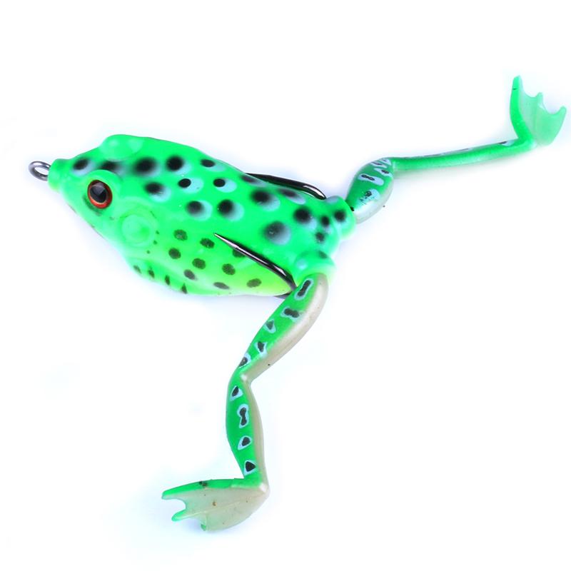 HENGJIA Pack of 5 Topwater Floating Frog Bait Fishing Lures Kit Plastic Artificial Bait with Box