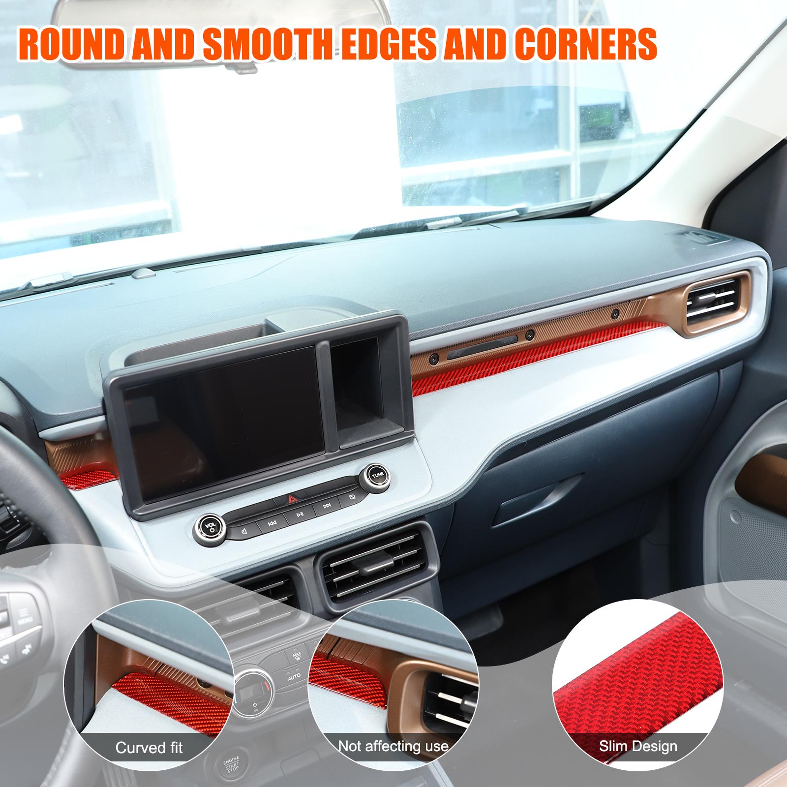 Red Carbon fiber Center Interior Cover Trim Sticker For Ford Maverick -