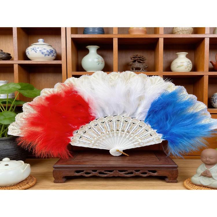 Feathered Fan 20s Retro Folding Fan Flapper Hand Fan for Costumes Dancing Party Wedding Decorations Rave Fan Gift