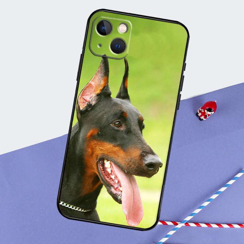 Doberman Pinscher Dog Phone Case For iPhone 16 15 Pro Max 12 13 Mini 11 14 Pro Max XR 16 15 Plus 16e Cover Coque