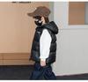 Kids' Hooded Wash-Free Down Vest for Fall/Winter, Unisex Outerwear Gilet, Medium To Large Sizes