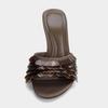 Fashion Women's Sandals Summer 2025 Elegant Tie High Heels Slippers Fashion Square Toe Slip On Ladies Heeled Shoes Footwear New