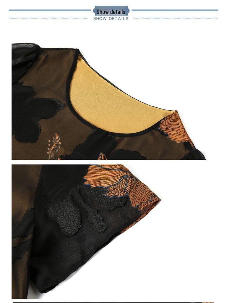 Women's Summer Floral Chiffon Dress - Loose Fit, Plus Size, Slimming, Korean Style for Middle-aged Mothers