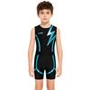 Boys Shiny Contrast Leotard Sleeveless Press Button Crotch Shorts Gymnastics Outfit