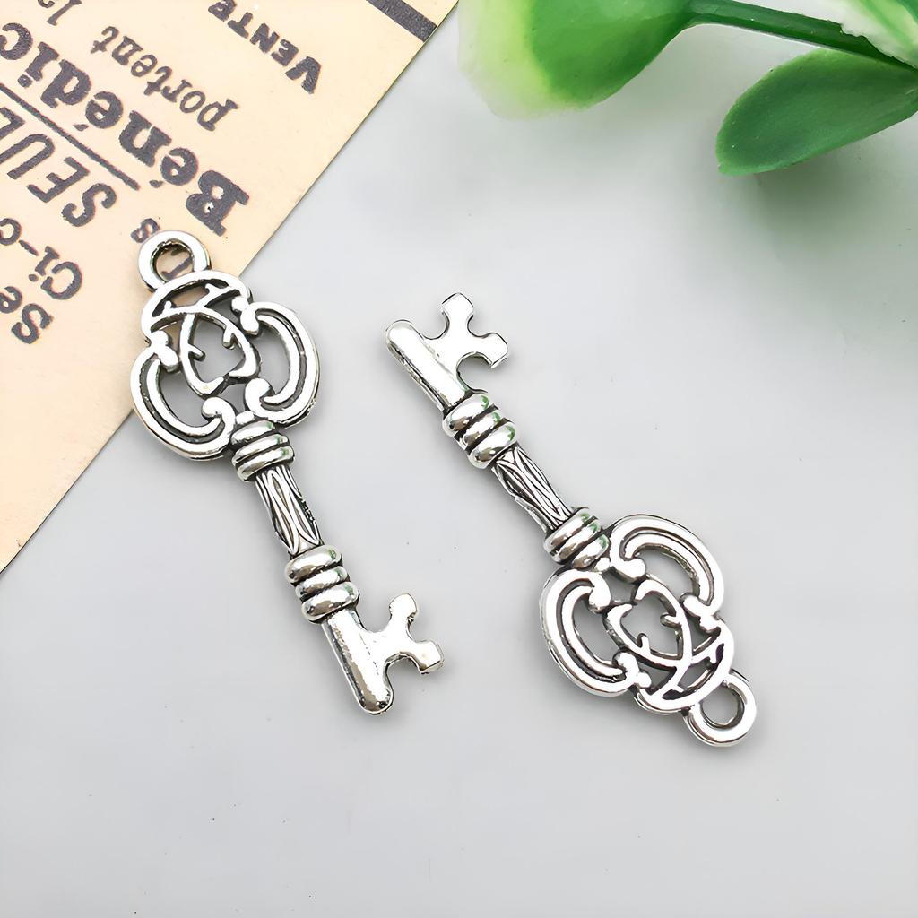 3-Color DIY Alloy Retro Key Jewelry Pendants