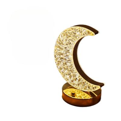 Crescent Moon Table Lamp, Stepless Dimmable Touch Lamp with 3 Colors, Ramadan Moon Light Bedside Lamp for Nightstand Desk Bedroom Living Room Home