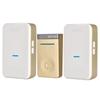 Battery-Free Smart Wireless Doorbell with One Transmitter & Two Receivers, EU/US Plug, Long Range, Waterproof.