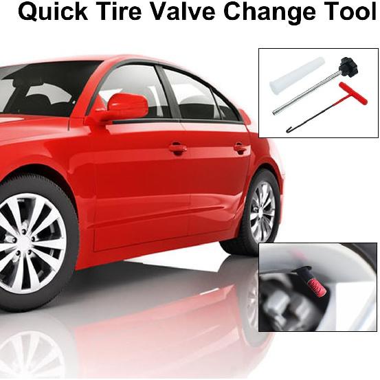 Quick Tire Valve Change Tool, Tire Valve Stem Core Quickly Replacement Tool Kit For Cars, Trucks, Motorcycles Etc (7PCS)