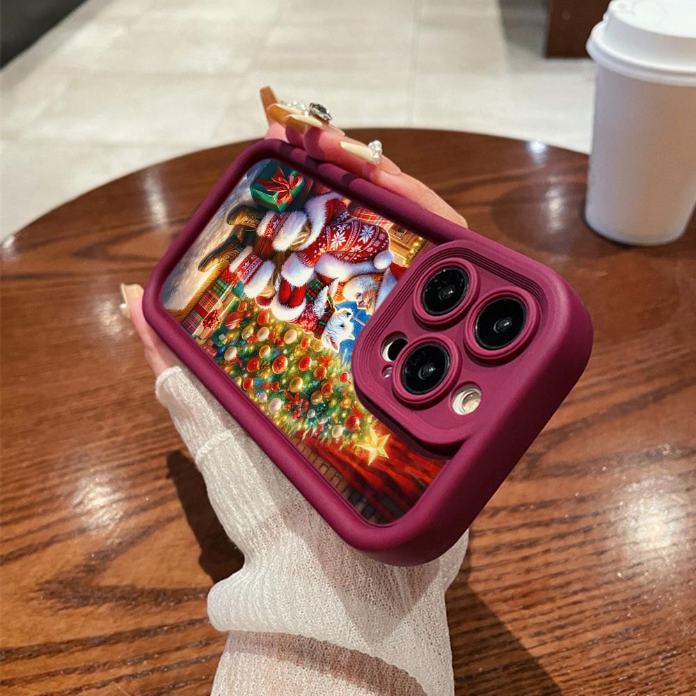 

Чехлы для телефонов Ae118 Merry Christmas Santa art для Samsung M54 A72 M23 Moto G30 Google Pixel 9 OnePlus 11 Infinix Tecno Angel Eye Ladder Защитный чехол itel P55 5G