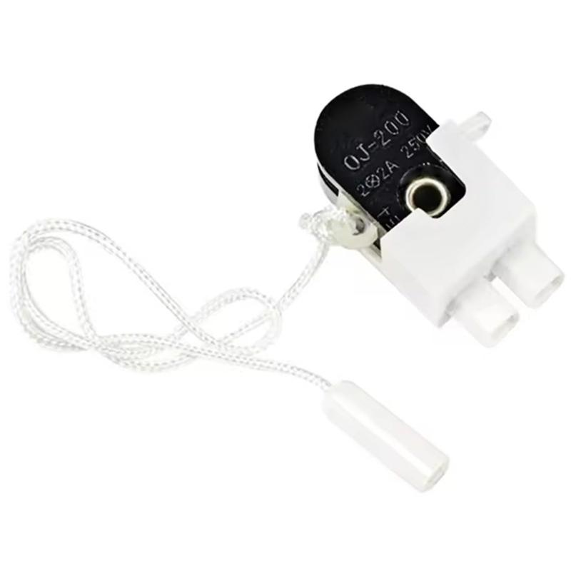 Multipurpose Pull Chain Switches Set Convenient for Lamp Fixtures Portable Designs Sturdy Plastic Construction 2A