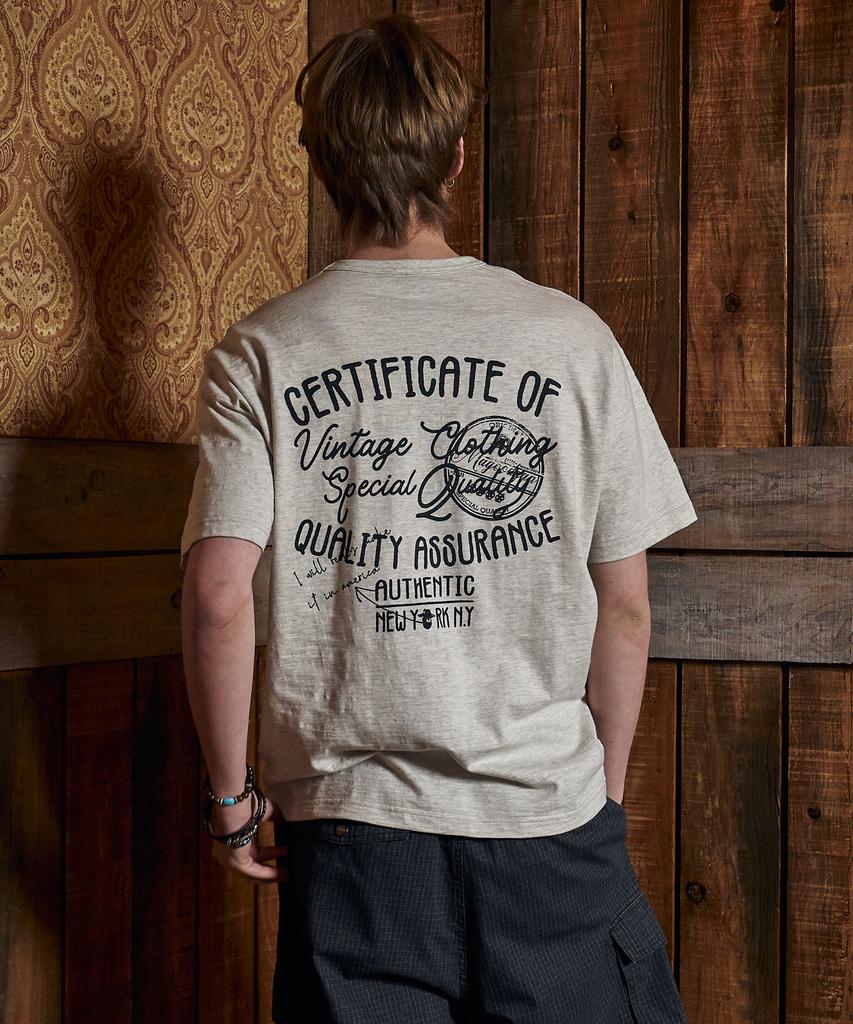 MAGOODGAN Swagber 3597 Slub Semi-Overfit Gray At Oatmeal Melange Short Sleeve Tee