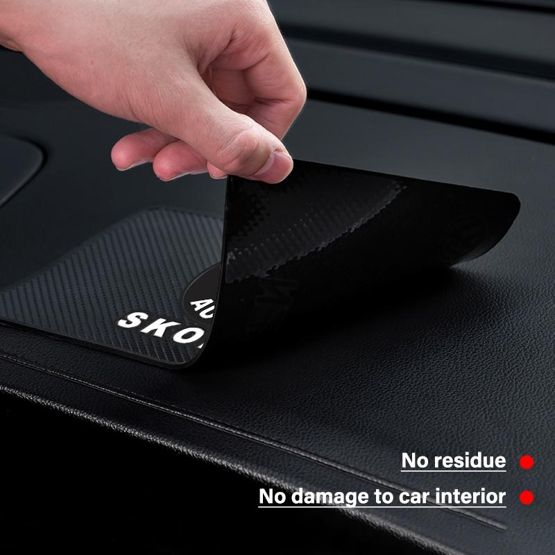 1Pcs Car Emblem Anti Slip Pad Phone Holder Non-Slip Mat Car Stlying For Skoda Octavia Superb Rapid Kodiaq Karoq Fabia Kamiq Roomster Citigo